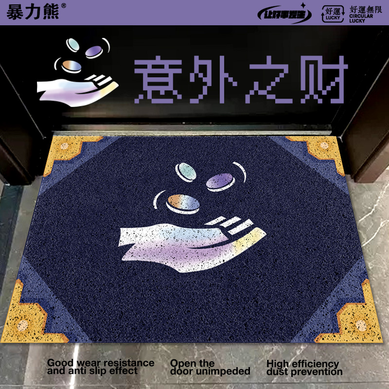 入户门内地垫云顶金铲意外之财丝圈地垫耐脏免洗高级感入门户地垫