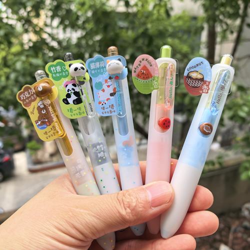晨光新款按动中性笔剥剥乐胖胖笔香味速干专用可爱高颜值解压日常书写0.5mm黑学生用子弹头备考刷题笔初高中