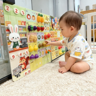 幼儿园过家家毛毡板水果切切乐玩具忙碌板围栏DIY切菜素材配件儿童蒙氏早教益智墙上壁挂装饰厨房果蔬摘摘乐