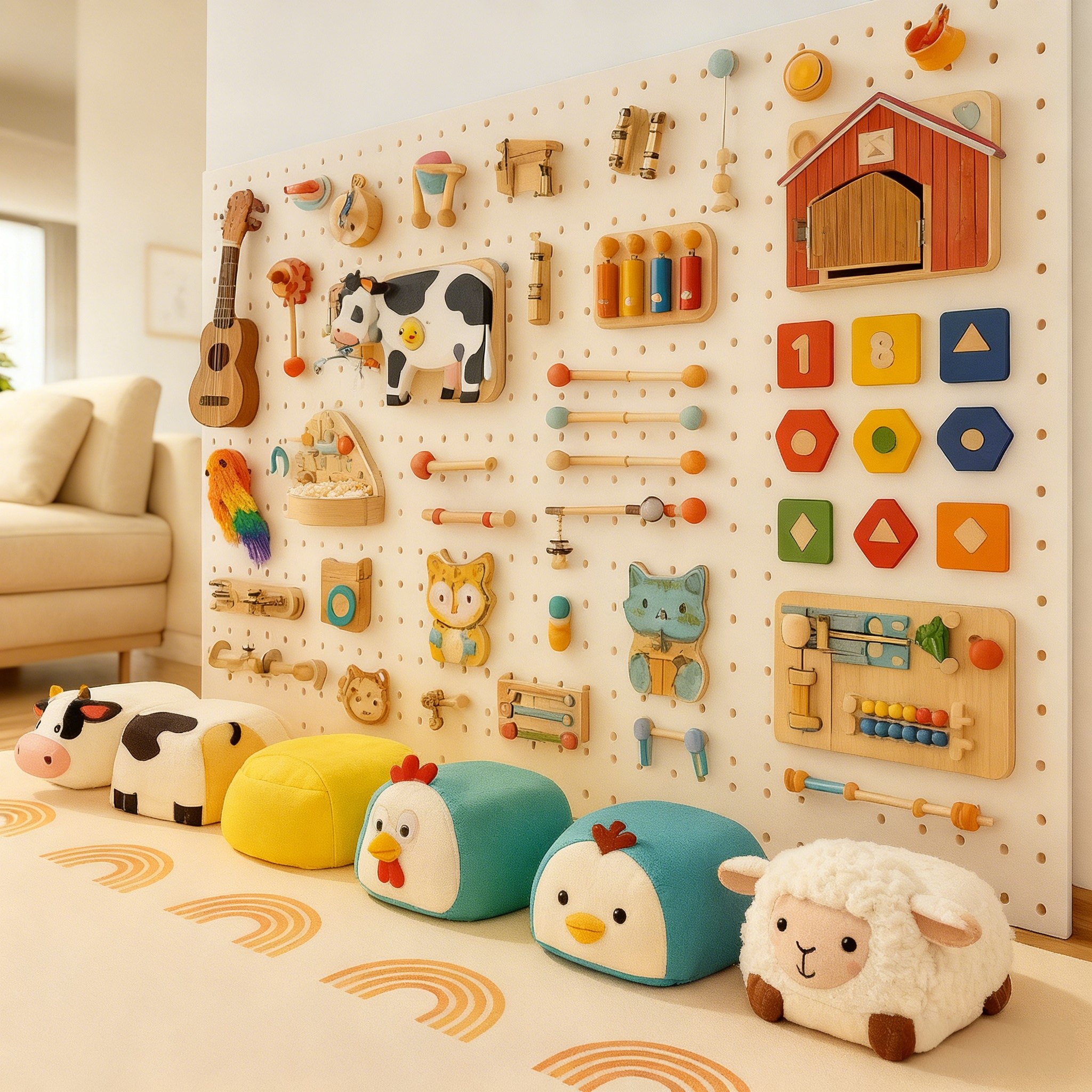 益智玩具洞洞板宝宝爬垫围栏儿童蒙氏早教游戏挂墙内婴幼儿,收纳整理,整理架/置物架/收纳架,淘宝优惠券,粉丝福利购,淘宝优惠卷