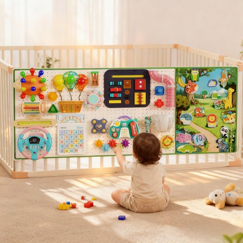 儿童洞洞板上墙垫蒙氏早教配件DIY玩具挂婴儿墙贴忙碌板宝宝围栏