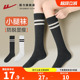 回力小腿袜子女春季 条纹保暖显瘦长筒女袜jk止滑加厚长袜高筒塑形