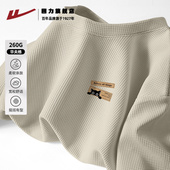 t恤男款 夏季 美式 回力短袖 复古华夫格圆领男生休闲帅气半袖 上衣潮K