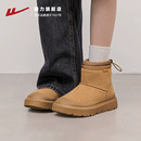 丑萌大头短靴加绒加厚保暖棉鞋 冬季 女 2025新款 回力厚底雪地靴女款