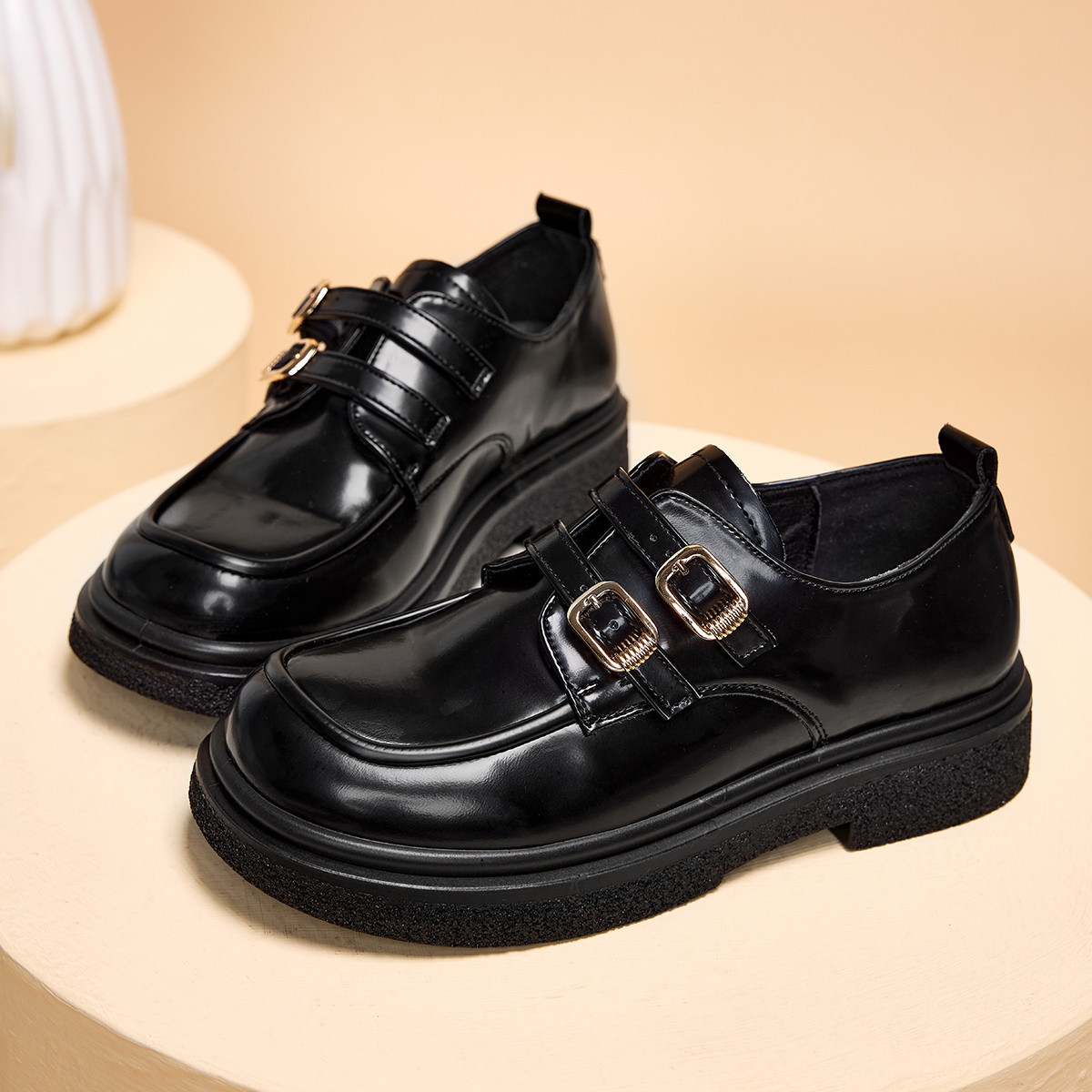 【时尚乐福鞋】女鞋春秋款女单鞋百搭通勤鞋学院风jk鞋