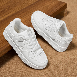 回力小白鞋男女款加绒板鞋冬季新款保暖舒适平底鞋学生运动休闲鞋