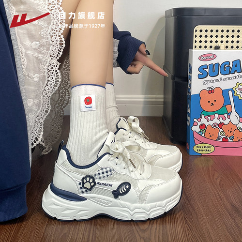 回力厚底老爹鞋女2026春季新款软底轻便女鞋百搭学生网面运动鞋子