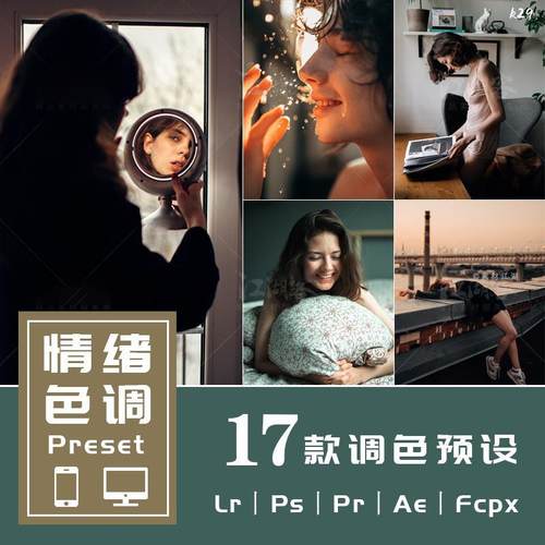 Lr预设PsPr调色转场情绪色调人像胶片滤镜手机lightroom预设Lut
