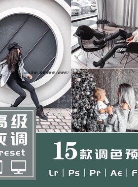 Lr预设PsPr调色转场高级灰调人像胶片滤镜手机lightroom预设Lut