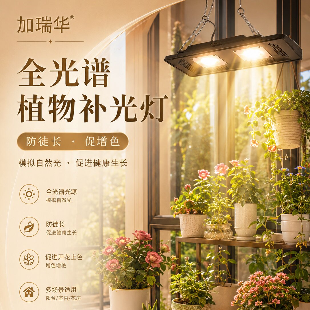 月季补光灯植物灯室内家用多肉大棚蔬菜花卉火龙果植物生长阳光灯