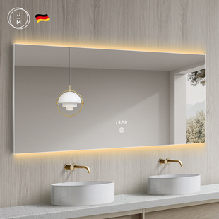 防雾洗漱镜定制厕所洗手台智能镜 德国浴室led方镜卫生间壁镜挂式