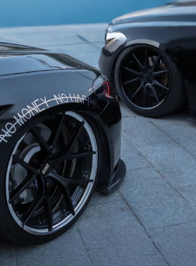 轮眉贴纸拉花创意英文个性汽车贴纸NO MONEY $ NO HAPPY防水车贴