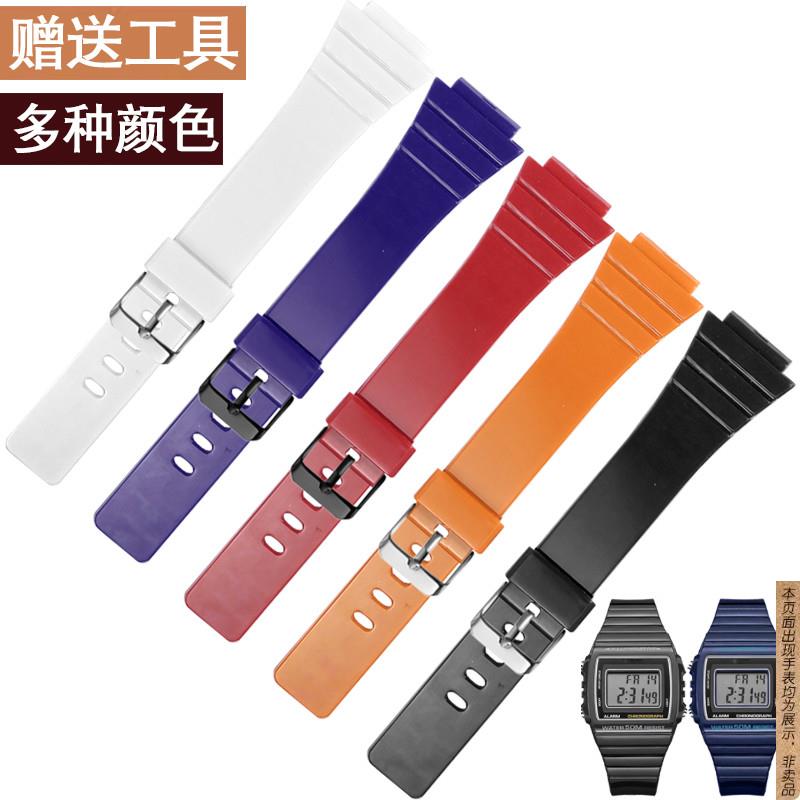 原厂代用泽芯硅胶手表带卡西欧W-215H-1/2A/4A/6A/7A小方块替换手