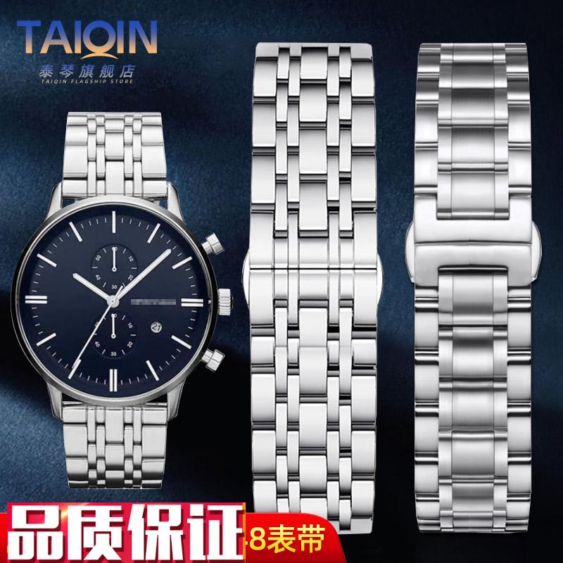 适配阿玛尼AR1648精钢手表带男AR038D91981AR11238表带钢带22mm