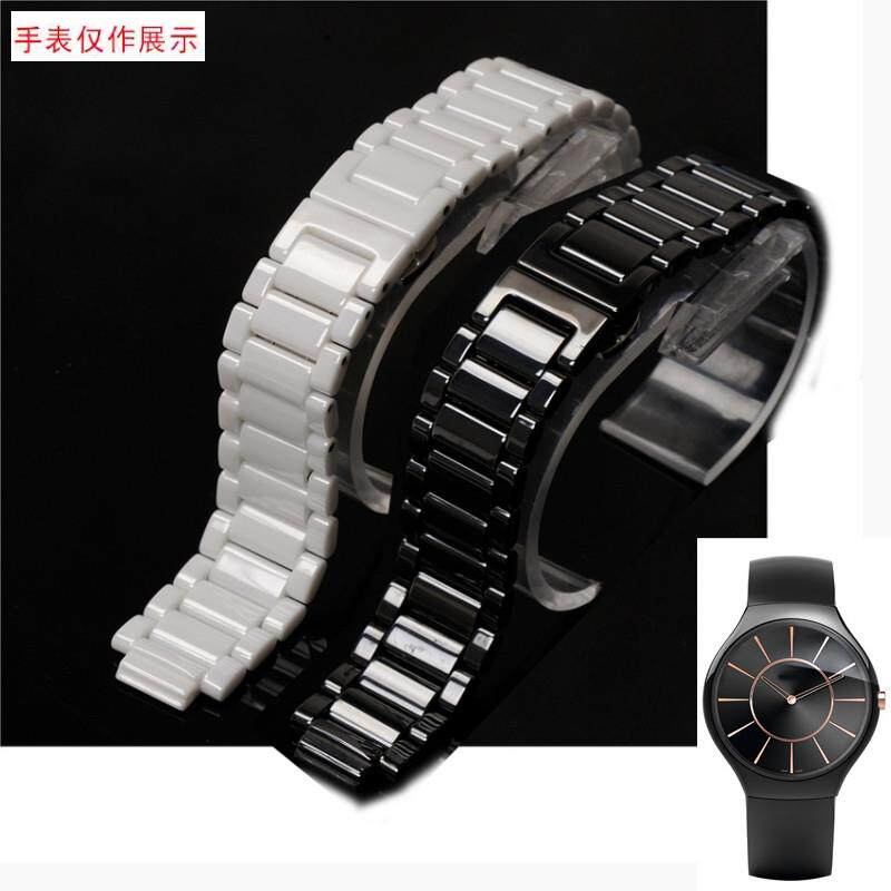 适用陶瓷表带手表配件l表链白黑雷达RADO真系列薄款真薄系列凸女