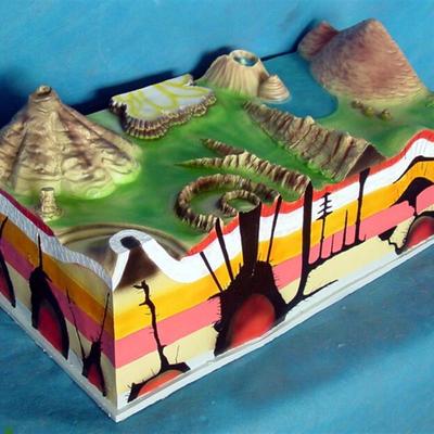 适配地质地貌火山综合演示模型中学教学地理教具讲解展示