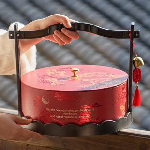 2026新年马年手提抱抱桶包装盒年货礼盒牛轧糖雪花酥礼品空盒子