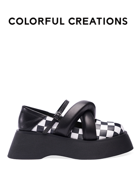 Colorful Creations设计师品牌2022春款艺术膨胀感编织厚底玛丽珍