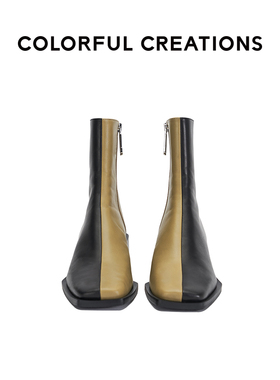 Colorful Creations设计师品牌女鞋新款秋冬短靴女拼色原创骑士靴
