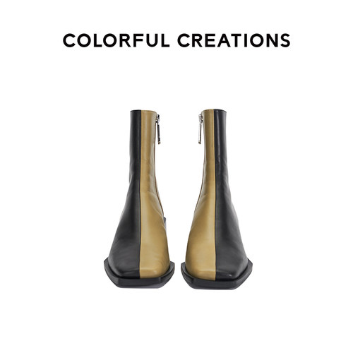 清仓不退换！！Colorful Creations设计师品牌女鞋拼色原创骑士靴