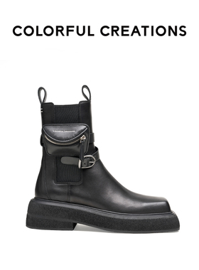 Colorful Creations设计师品牌2022新款厚底切尔西靴潮酷真皮短靴