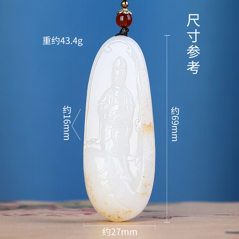 正品精工雕刻和田玉羊脂玉普贤菩萨吊坠生肖龙本命佛生肖蛇守护神
