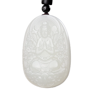 和田玉羊脂白玉十二生肖本命佛玉吊坠男属相守护神女挂件平安玉坠