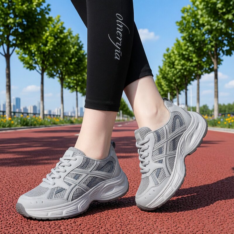 软底防滑老爹鞋2026新款春季透气休闲运动鞋轻便不累脚跑步女鞋子
