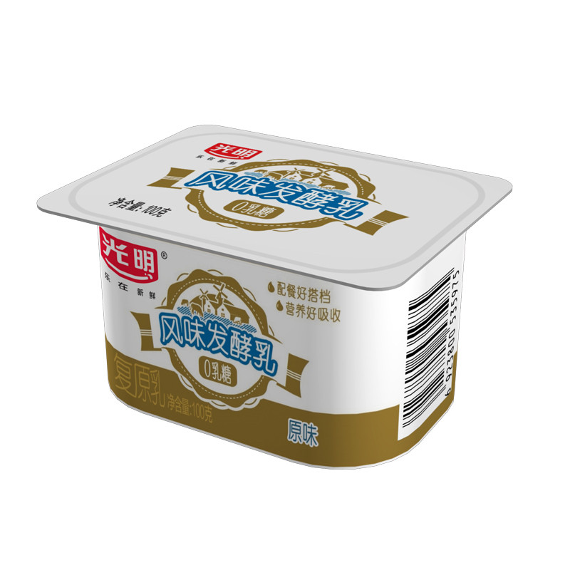 光明0乳糖原味风味发酵乳原味杯装酸奶12杯装