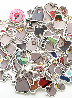 TD ZW 100Pcs/lot Cartoon Cat Stickers For Snowboard Laptop