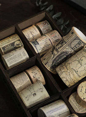 MOHAMM 1 Roll Multifunctional Retro Washi Tape for Journal