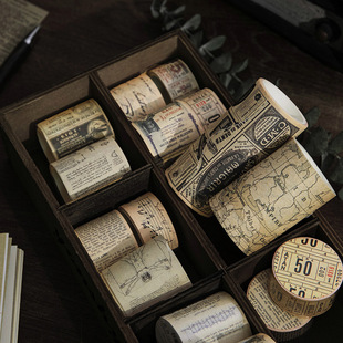 MOHAMM 1 Roll Multifunctional Retro Washi Tape for Journal