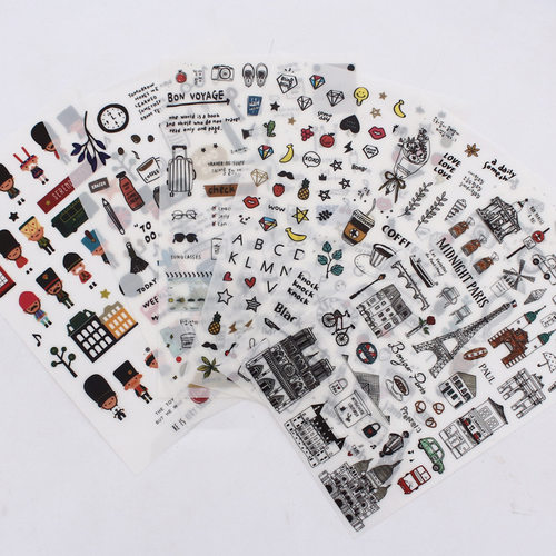 European style Travel diary Paper Sticker Decoration Diary