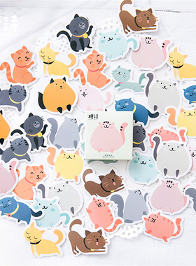45pcs Kawaii Anime Cat Stickers DIY Phone Log Handbook