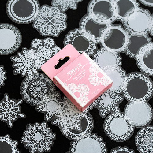 2022 50pcs/pack Kawaii Stationery Sticker Set Vintage Lace