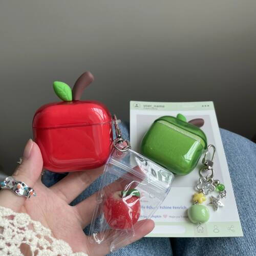 Translucent Red Green Apple Earphone Case for AirPods 1 or