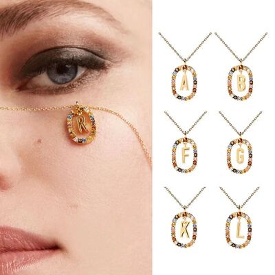 New Sterling Silver Gold Letters A - Z Initial Necklace