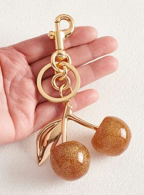 High Quality Fashion Delicious Red Cherry Keychain Summer