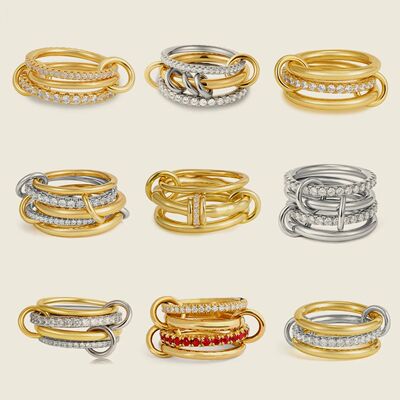 Fashion Luxury Cubic Zirconia Gold Plated Multilayer