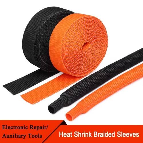 Heat Shrink Braided Cable Sleeve 6~100mm Insulation Flam
