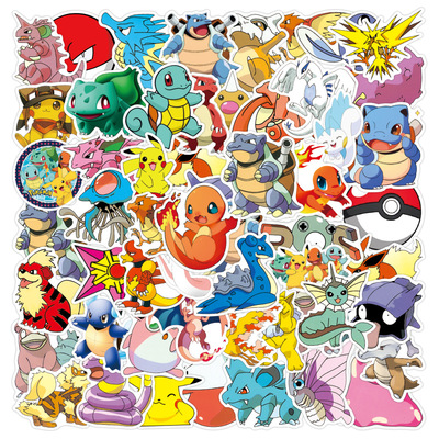 50pcs Kawaii Pokemon Anime Stickers Pikachu Stickers Laptop