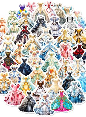 Cute Lolita Skirt Stickers 50pcs Lolita Style Decals Water