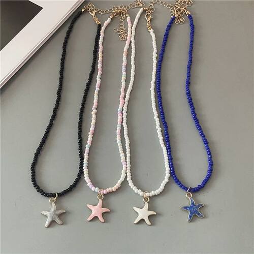 4 Colors Fashion Starfish Choker Necklace for Men Women