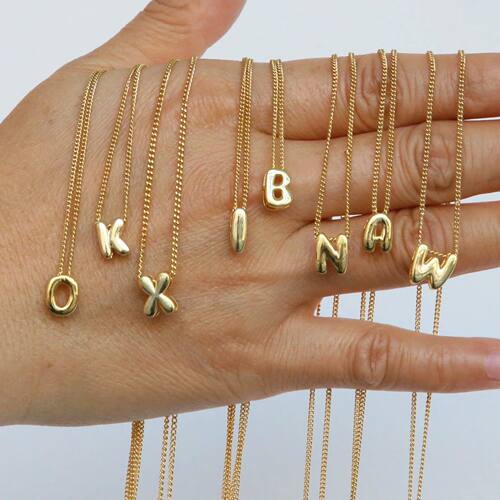 Tiny Gold Color Bubble Balloon Initial Letters Charms