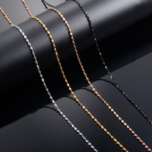 Dainty Women Necklace Glitter Cable Chain Stainless Steel