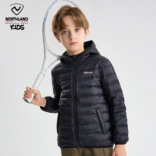 NORTHLAND儿童轻薄羽绒服2024秋冬新款男女童青少年羽绒连帽外套