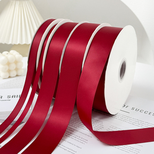 酒红色花束丝带diy手工装饰彩带婚庆绸带鲜花艺蝴蝶结礼品盒绑带