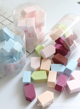 桶装小房子果冻粉扑美妆蛋干湿两用雨水变大化妆工具海绵扑非乳胶