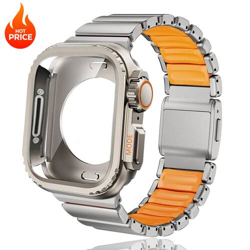 Titanium Strap+Metal Case for Apple Watch Band Ultra 3/2