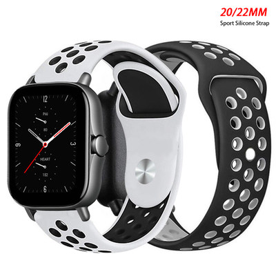 20mm/22mm Sport Silicone band For Amazfit GTS/2/2e/GTS2 Mini